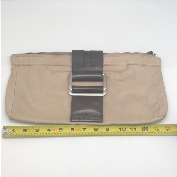 Kenneth Cole Leather Buckle Brown Clutch - Picture 8 of 8